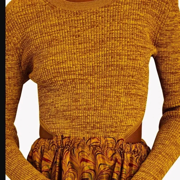 Ulla Johnson Marcellina Knit Taffeta Cutout Midi Dress Size 8 - Picture 11 of 17